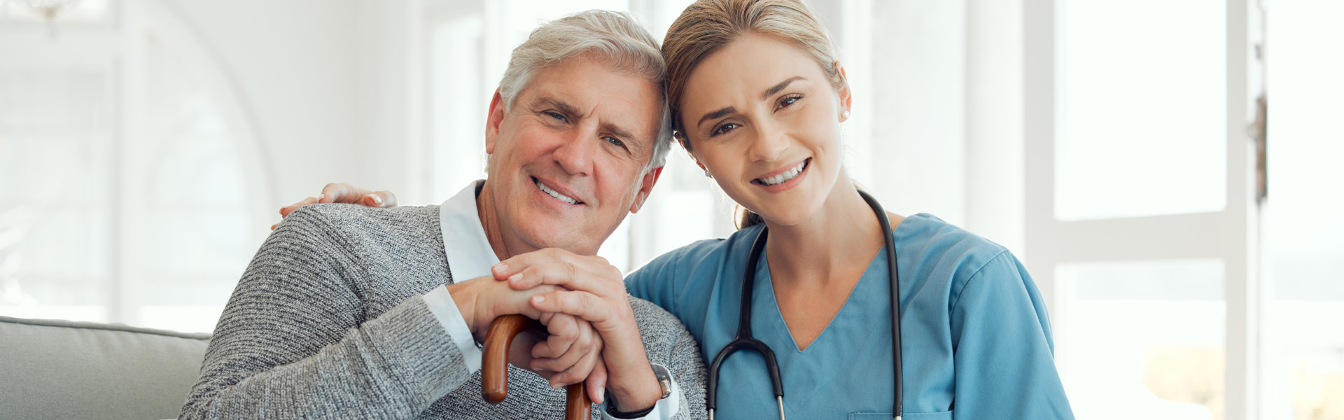 woman and senior smiling